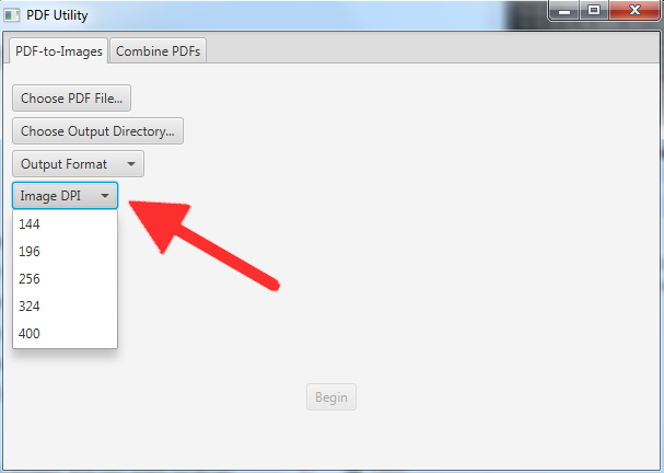 choose output image DPI