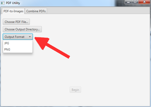 choose output image format