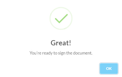 confirmation code verified modal screenshot